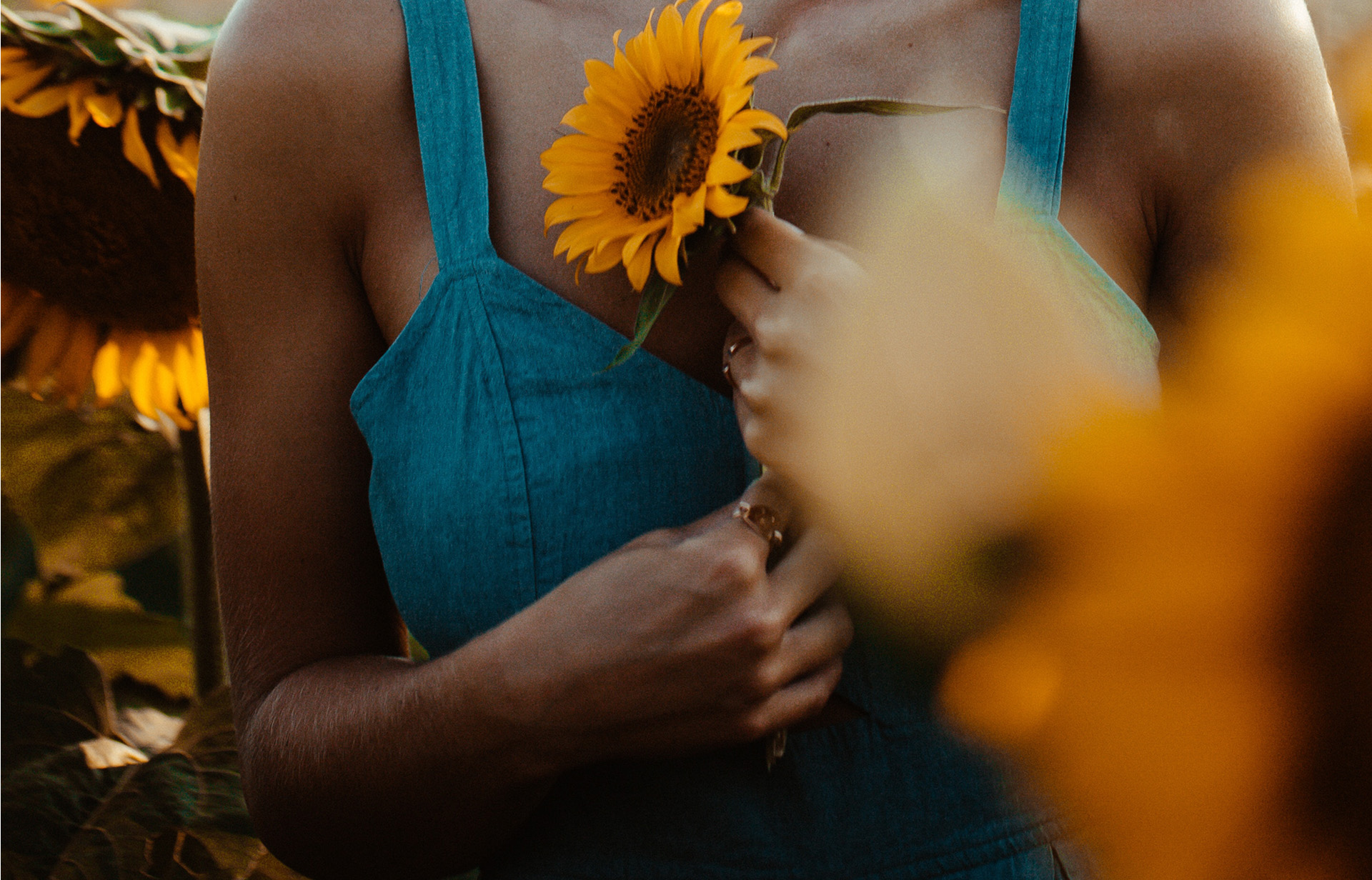woman holding flower