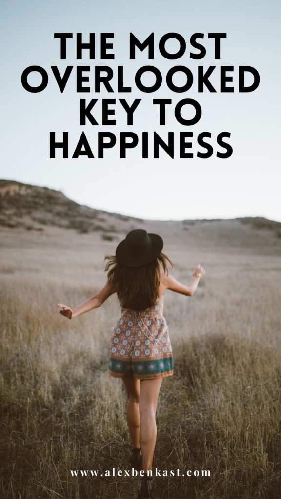 The Most Overlooked Key to Happiness by Alex Benkast | Woman running through field